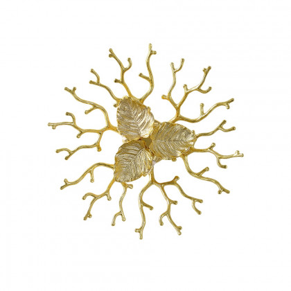 HMR - Art Deco Aluminum Wall Sconce Floral Shape Golden Wall Light for Bedroom