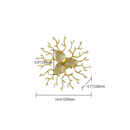 HMR - Art Deco Aluminum Wall Sconce Floral Shape Golden Wall Light for Bedroom