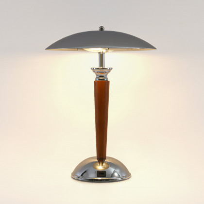 HMR - Mid Century Vintage Metal & Wood Table Lamp