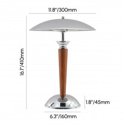 HMR - Mid Century Vintage Metal & Wood Table Lamp