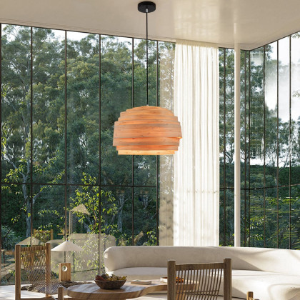 HMR - Mid-Century Modern Wood Pendant Chandelier Light for Living Room Home Deco