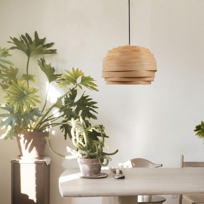 HMR - Mid-Century Modern Wood Pendant Chandelier Light for Living Room Home Deco