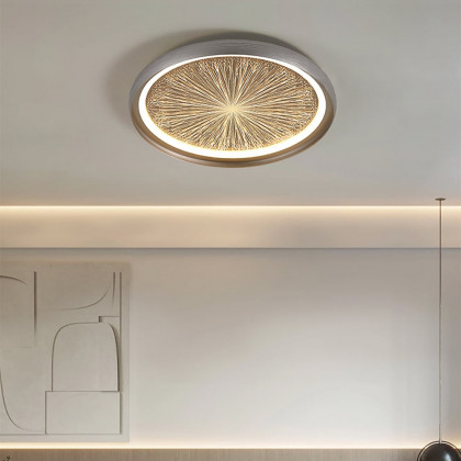 HMR - Creative Silver LED Flush Ceiling Light with Brilliant Firework Dimmable&Remote Control