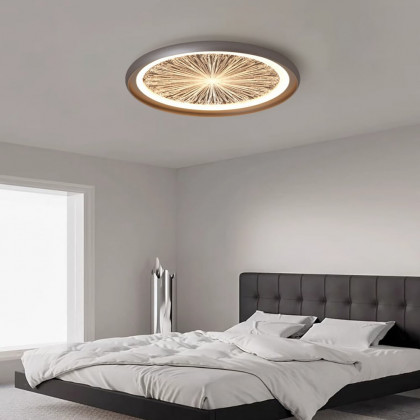 HMR - Creative Silver LED Flush Ceiling Light with Brilliant Firework Dimmable&Remote Control