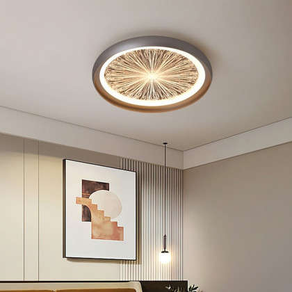 HMR - Creative Silver LED Flush Ceiling Light with Brilliant Firework Dimmable&Remote Control