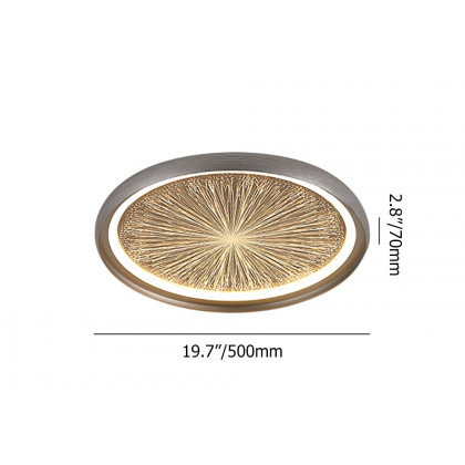 HMR - Creative Silver LED Flush Ceiling Light with Brilliant Firework Dimmable&Remote Control