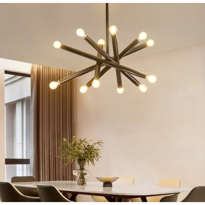 HMR - Modern 12Light Sputnik SemiFlush Mount Light with Hanging Rod