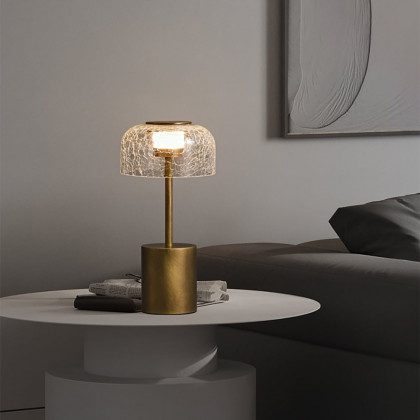 HMR - 2500mAh Bronze Gold Glass Desk Lamp Wireless USB Rechargeable Touch 3 colors Table Light