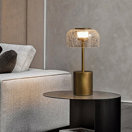 HMR - 2500mAh Bronze Gold Glass Desk Lamp Wireless USB Rechargeable Touch 3 colors Table Light