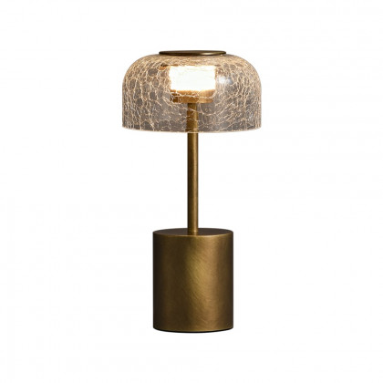 HMR - 2500mAh Bronze Gold Glass Desk Lamp Wireless USB Rechargeable Touch 3 colors Table Light
