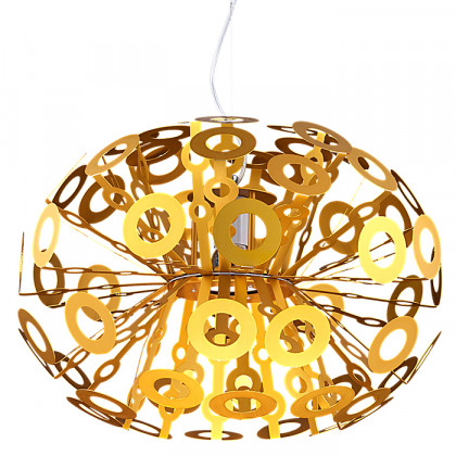 HMR - 17.72" Modern Art Deco 1-Light Round Pendant Light in Gold