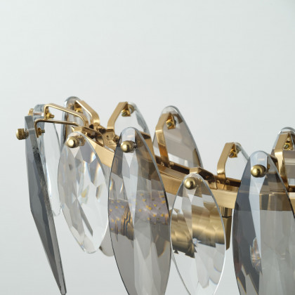 HMR - Modern 6-Light Anthracite Crystal Chandelier Light