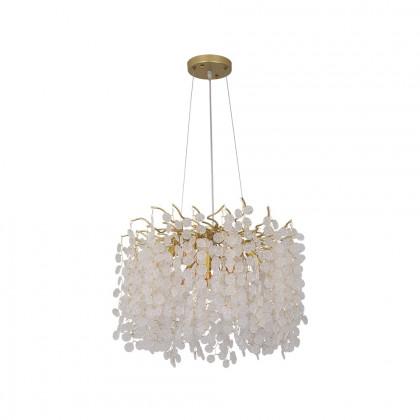 HMR - Art Deco 9-Light Gold Branch Pendant Crystal Chandelier Light for Living Room
