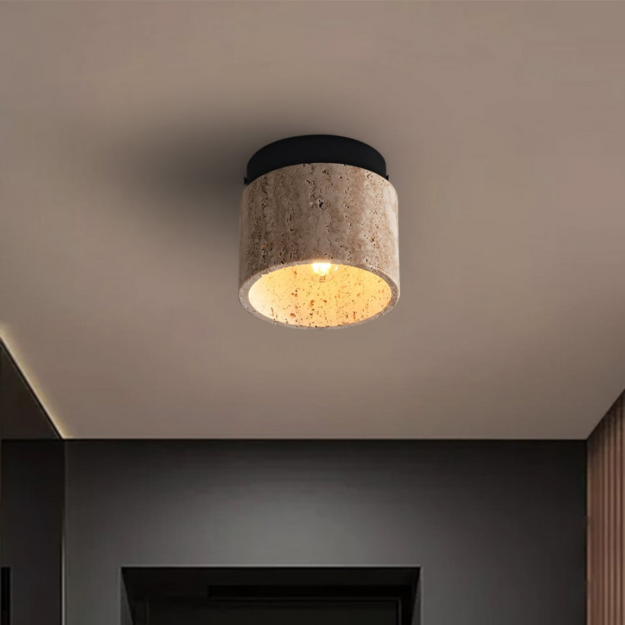 HMR - Travertine Hallway Modern Flush Mount LED Ceiling Light
