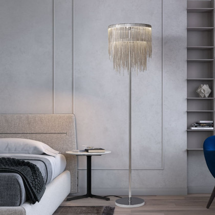 HMR - Postmodern Chrome LED Tassel Floor Lamp Home Decor Standing Lamp for Living Room