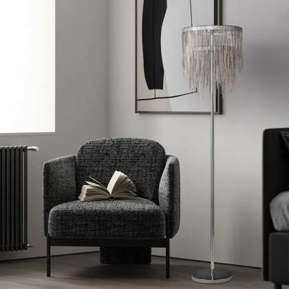 HMR - Postmodern Chrome LED Tassel Floor Lamp Home Decor Standing Lamp for Living Room