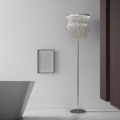 HMR - Postmodern Chrome LED Tassel Floor Lamp Home Decor Standing Lamp for Living Room