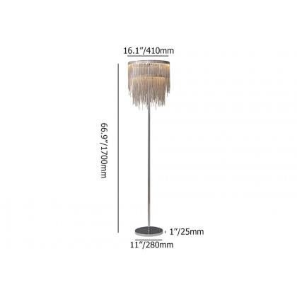 HMR - Postmodern Chrome LED Tassel Floor Lamp Home Decor Standing Lamp for Living Room