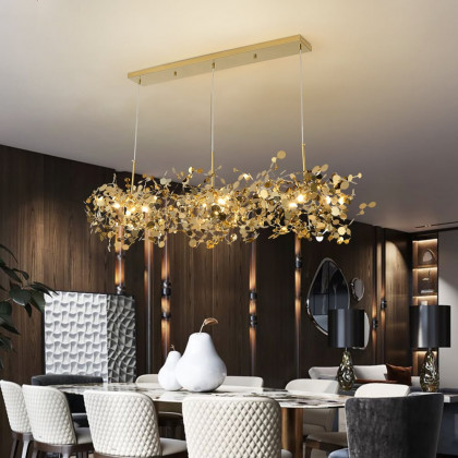 HMR - 9-light Luxury Stainless Steel Gold kitchen island chandelier Bright Ceiling Light