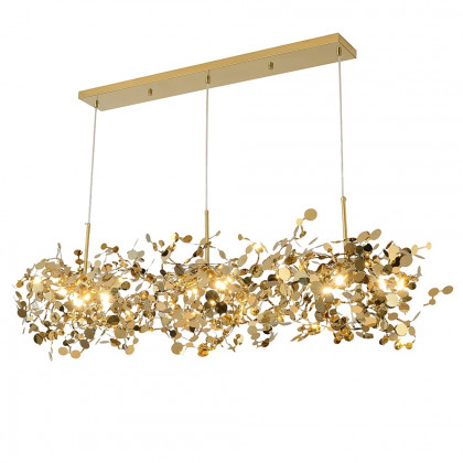 HMR - 9-light Luxury Stainless Steel Gold kitchen island chandelier Bright Ceiling Light