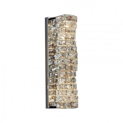 HMR - Modern Chrome Crystal Clear LED Wall Sconces Silver Bedside Wall Lamp with Warm light