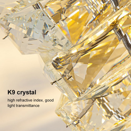 HMR - Modern Chrome Crystal Clear LED Wall Sconces Silver Bedside Wall Lamp with Warm light