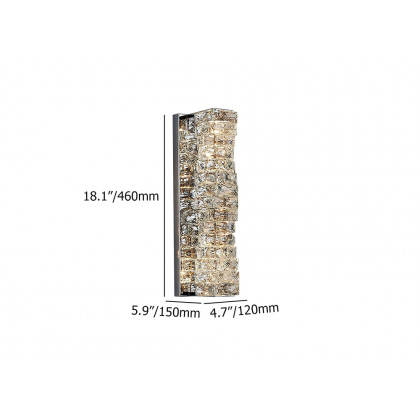 HMR - Modern Chrome Crystal Clear LED Wall Sconces Silver Bedside Wall Lamp with Warm light