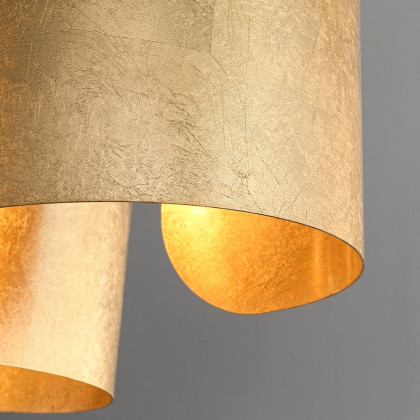 HMR - Glam Gold Chandelier 4-Light Drum Pendant Light Unique Scrolled Shape