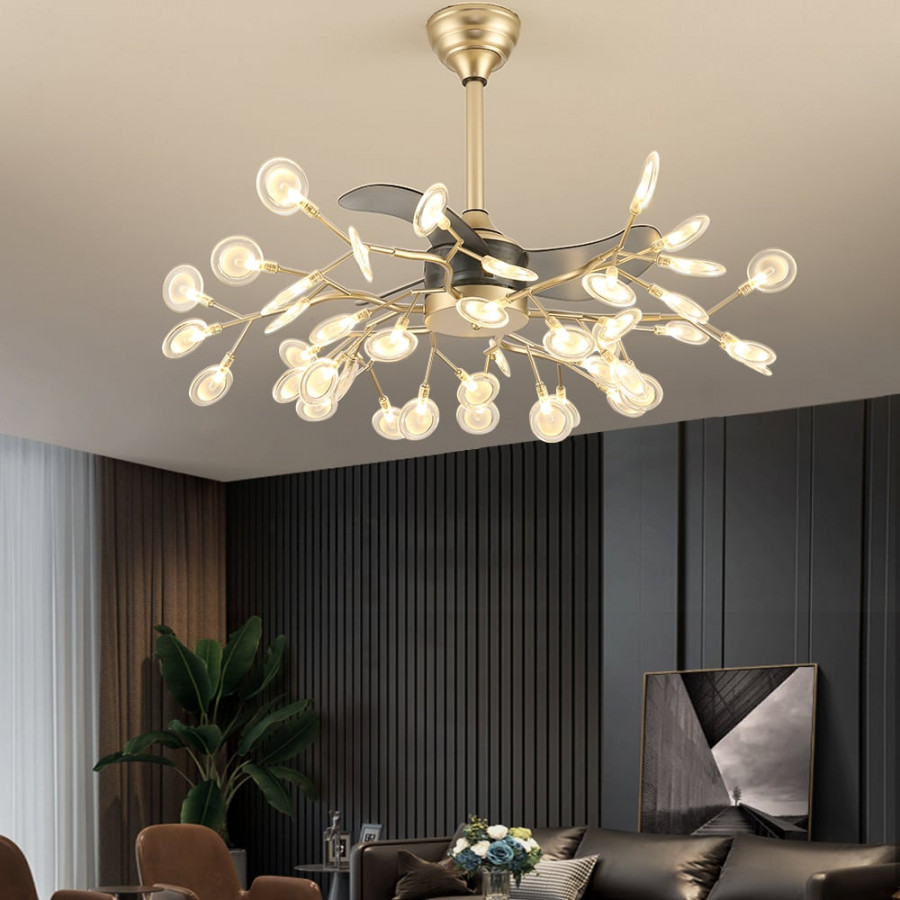 HMR - 37" Firefly Ceiling Fans with 42-Lights 6-Speed Reversible with Remote Control Decor