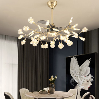 HMR - 37" Firefly Ceiling Fans with 42-Lights 6-Speed Reversible with Remote Control Decor