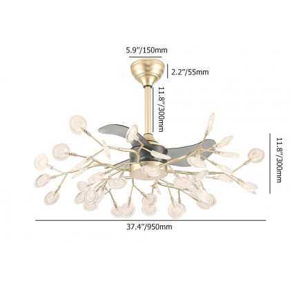 HMR - 37" Firefly Ceiling Fans with 42-Lights 6-Speed Reversible with Remote Control Decor