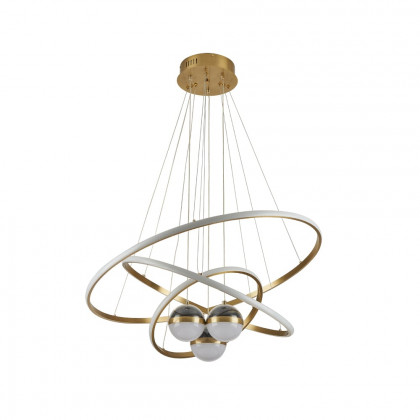 HMR - Modern Gold 3-Light LED Chandelier 3 Color Modes Remote Control Starry Reflection Light