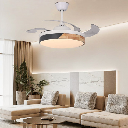 HMR - Nordic 42" LED Ceiling Fans Light 6-Speed Reversible Blades with Remote Control