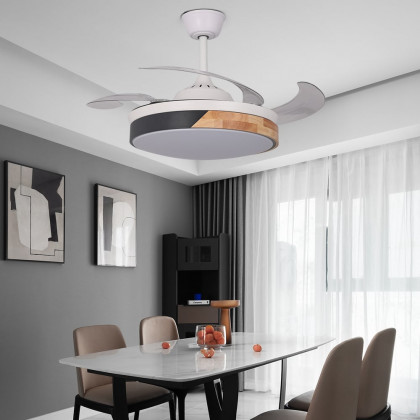 HMR - Nordic 42" LED Ceiling Fans Light 6-Speed Reversible Blades with Remote Control