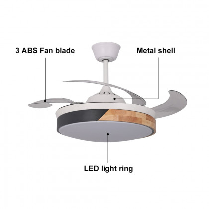 HMR - Nordic 42" LED Ceiling Fans Light 6-Speed Reversible Blades with Remote Control