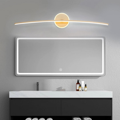 HMR - Gold Bathroom Vanity LED Wall Light Modern Wall Sconce with White Silicone Shade