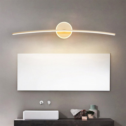 HMR - Gold Bathroom Vanity LED Wall Light Modern Wall Sconce with White Silicone Shade
