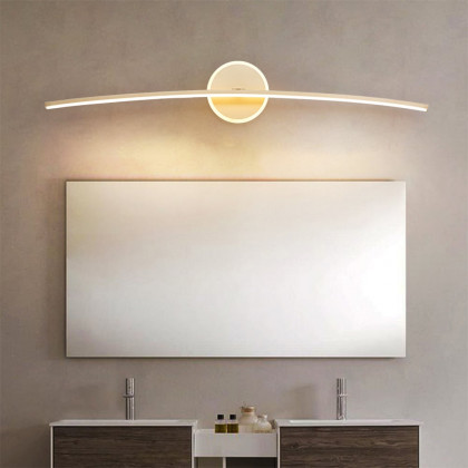 HMR - Gold Bathroom Vanity LED Wall Light Modern Wall Sconce with White Silicone Shade