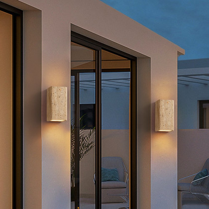 HMR - Travertine LED Outdoor Wall Lighting Modern Waterproof IP65 Outside Wall Sconce