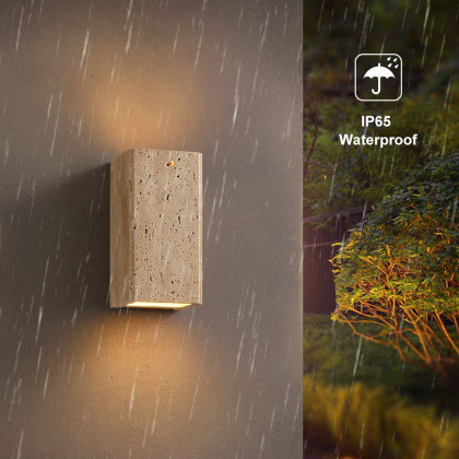 HMR - Travertine LED Outdoor Wall Lighting Modern Waterproof IP65 Outside Wall Sconce