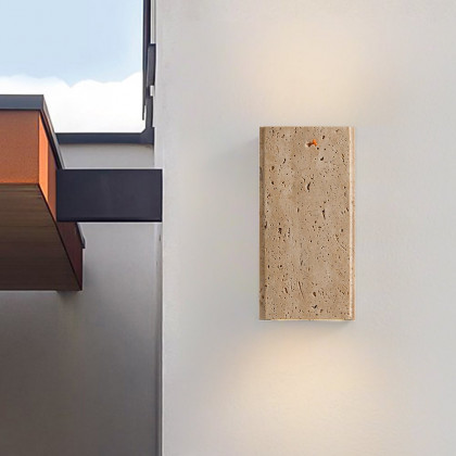 HMR - Travertine LED Outdoor Wall Lighting Modern Waterproof IP65 Outside Wall Sconce