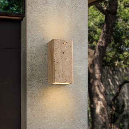 HMR - Travertine LED Outdoor Wall Lighting Modern Waterproof IP65 Outside Wall Sconce