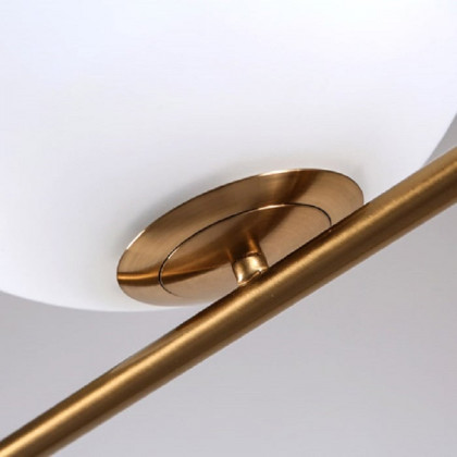 HMR - 63.8" Modern LED Brass 1-Light Floor Lamp White Glass Globe Shade Included