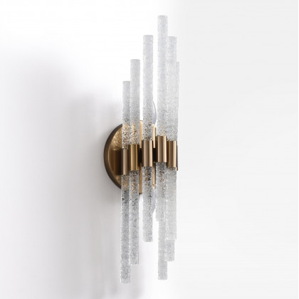 HMR - Morden Minimalist LED Irregular Water Ripple Glass Copper Wall Sconce