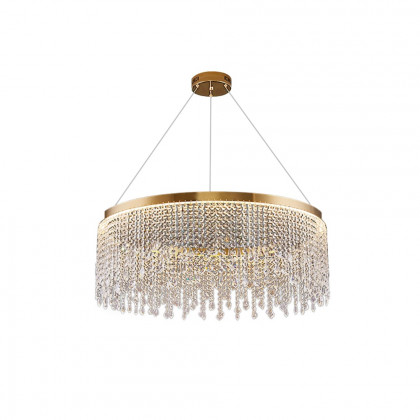 HMR - Luxurious Romantic K9 Crystal Gold Ring Chandelier LED Dimmable Ceiling Lighting
