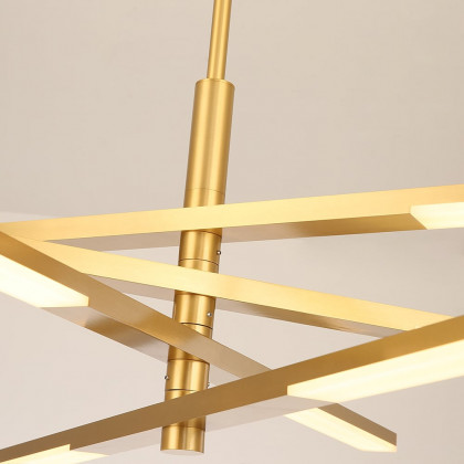 HMR - 8-Light Gold Modern Chandelier Dimmable LED Remote Control Variable Shape Pendant Lights