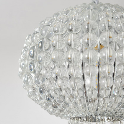 HMR - Glam Chrome Jellyfish Beaded Crystal Chandelier Pendant Light for Foyer Dining Room