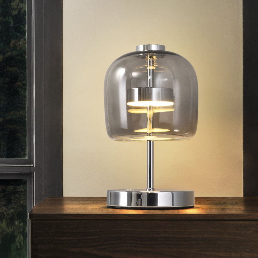 HMR - Modern Chrome 3-Color Light LED Table Lamp