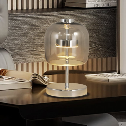 HMR - Modern Chrome 3-Color Light LED Table Lamp