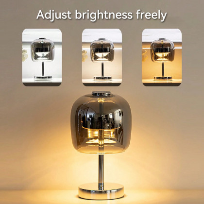 HMR - Modern Chrome 3-Color Light LED Table Lamp